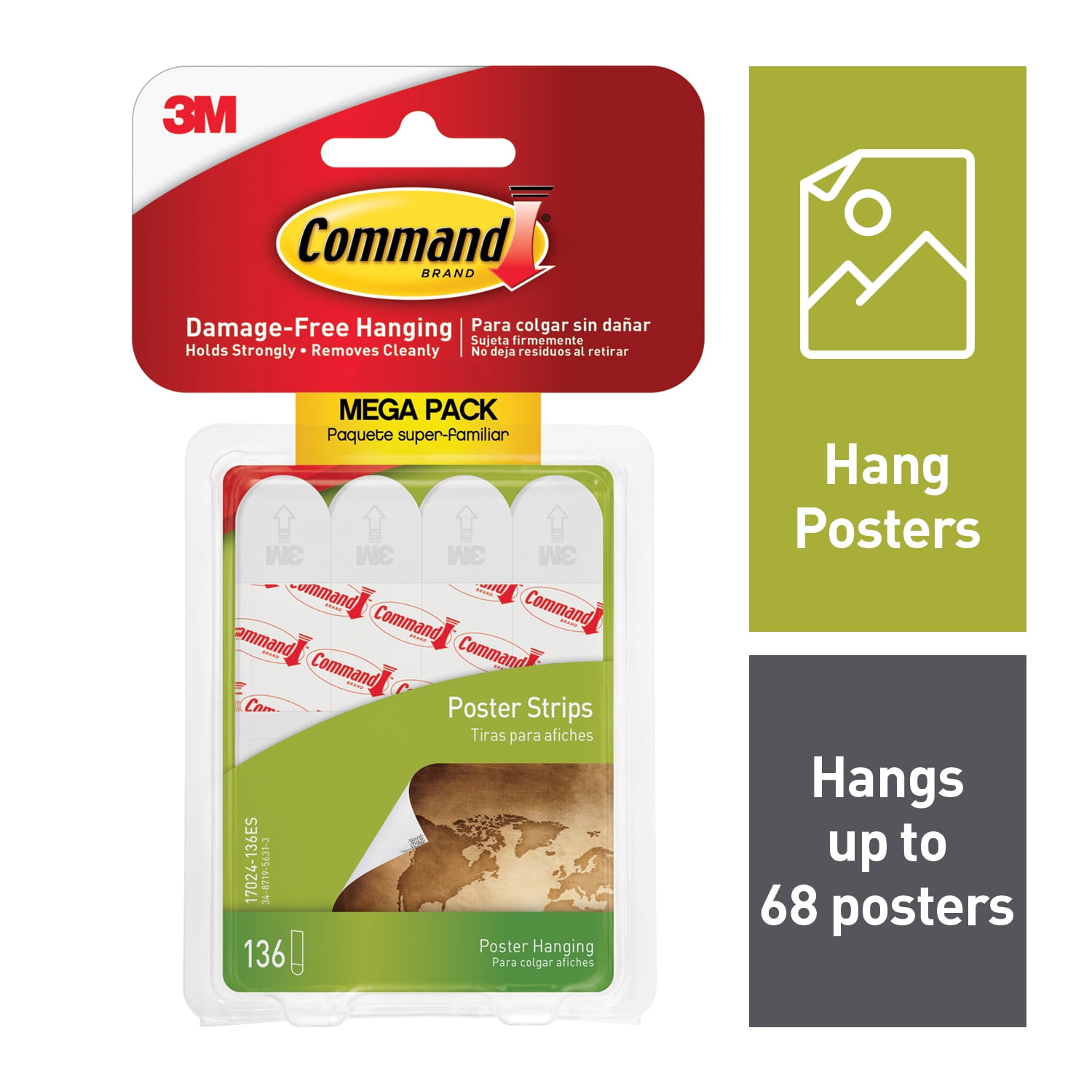 Command Poster Strips Mega-Pack, 17024-136ES, 136 Poster Strips