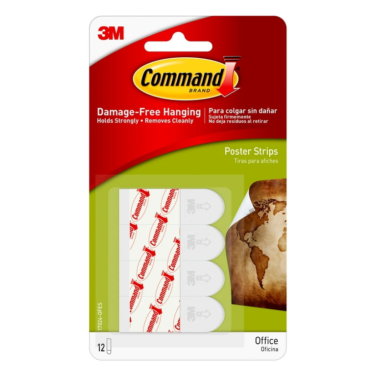 Command Small Poster Strips 48 Command Strips Damage Free White