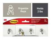 Command Quartz Key Rail with 4 Hooks & 6 Strips per Pack - Damage-Free Wall Organizer