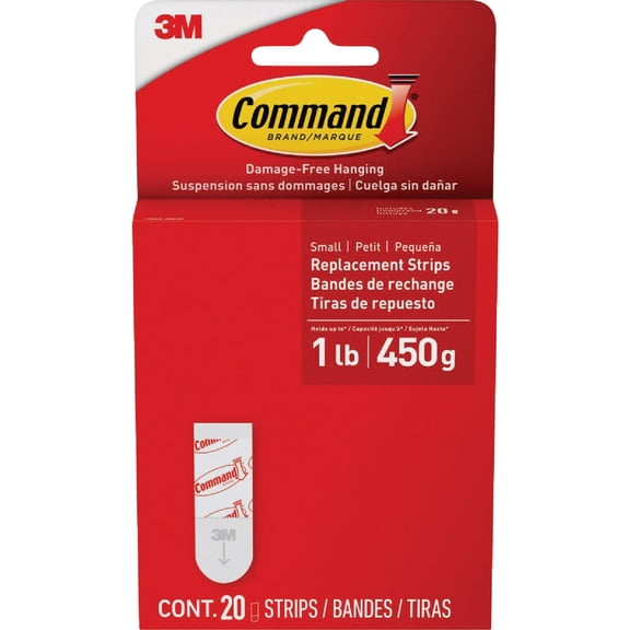 Command Replacement Strips 17022-ES - Mounting Strips - 2 Pack, 20 Strips