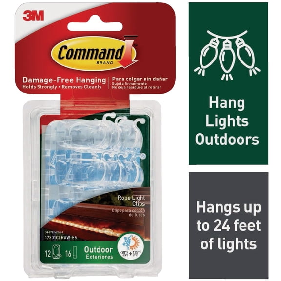 Command Rope Light Adhesive Clips - Pack of 4