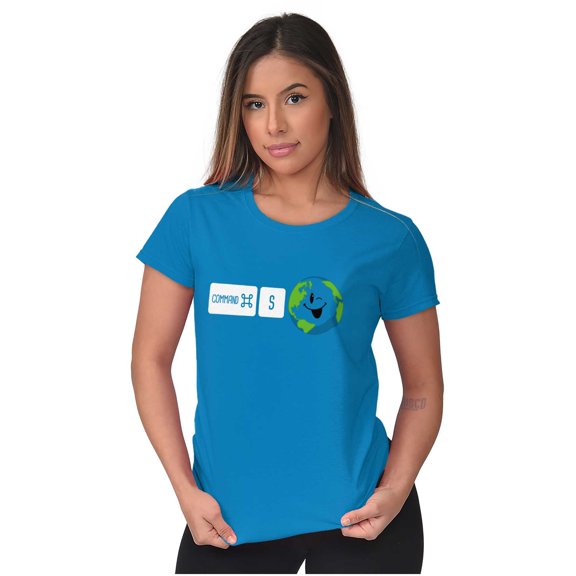 Command Save the Planet Earth Day Womens Slim Fit Graphic Tee Brisco Brands M