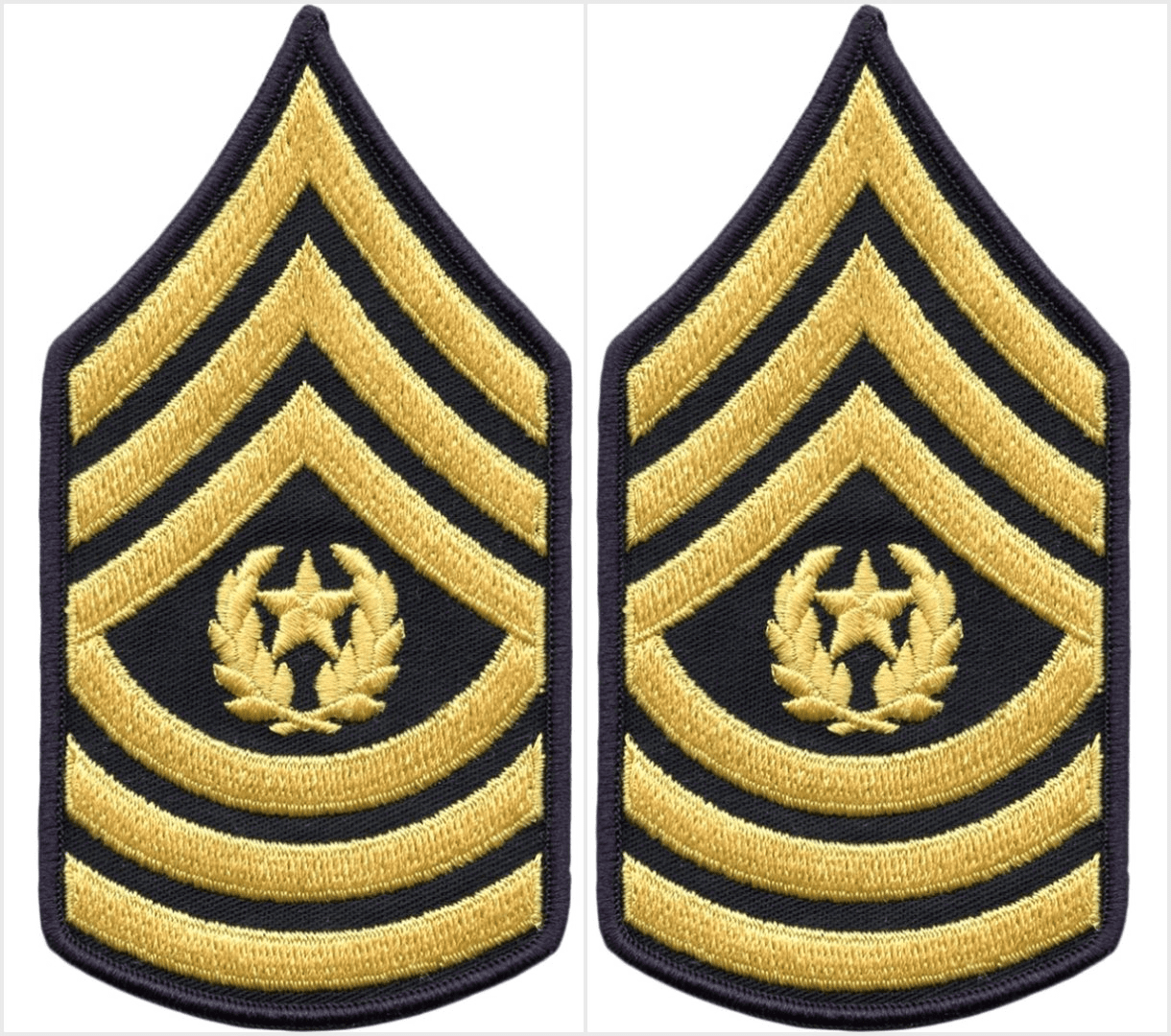 Command Sergeant Major CSM E-9 Army Chevrons - Gold on Green (Female ...