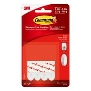 Command Small Refill Adhesive Strips for Wall Hooks, White, Damage Free Hanging, 20 Strips
