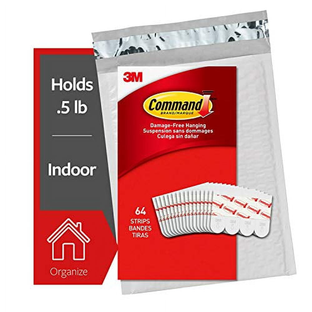 Command Small White Refill Adhesive Hanging Strips, 64-Count