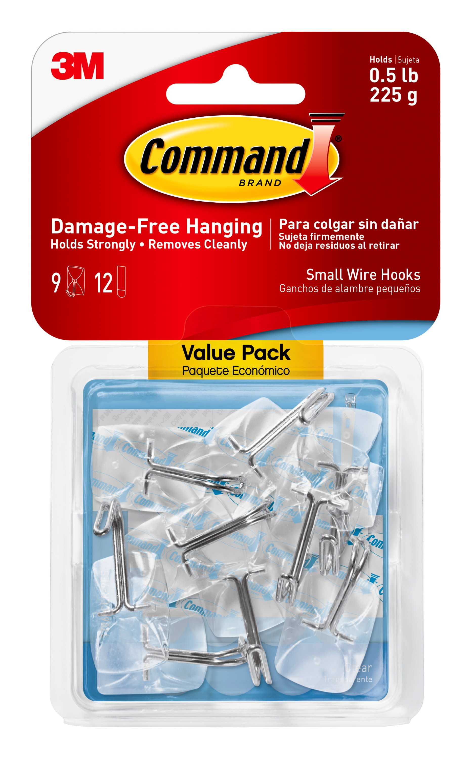 Command Small Wire Hooks, 16 Hooks, 24 Strips