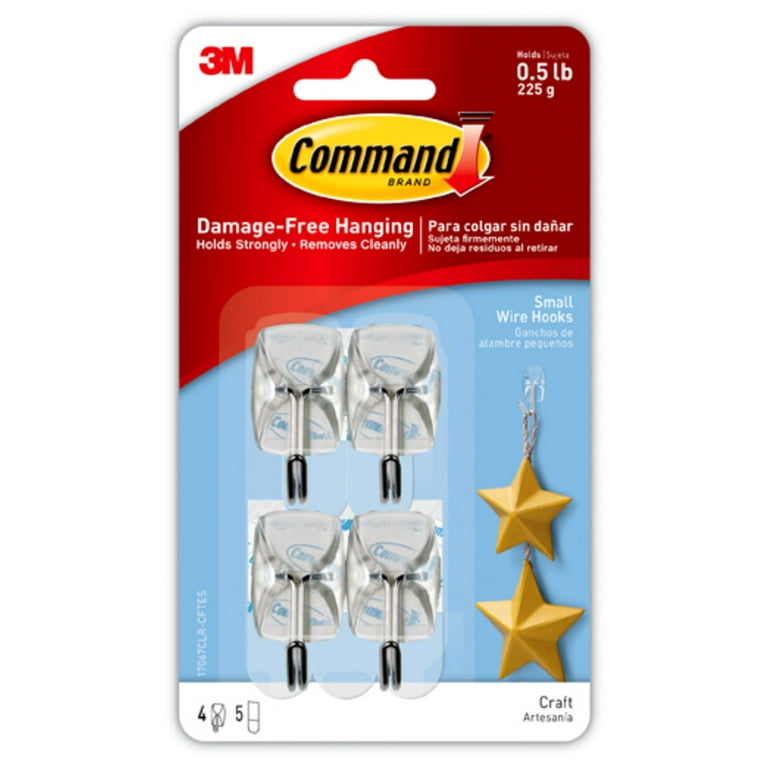  Command Small Stainless Steel Metal Hooks 8 Hooks, 10 Command  Strips, Holds up to 0.5 lb, Removable Self Adhesive Hooks, Great for Wall  Décor : Home & Kitchen