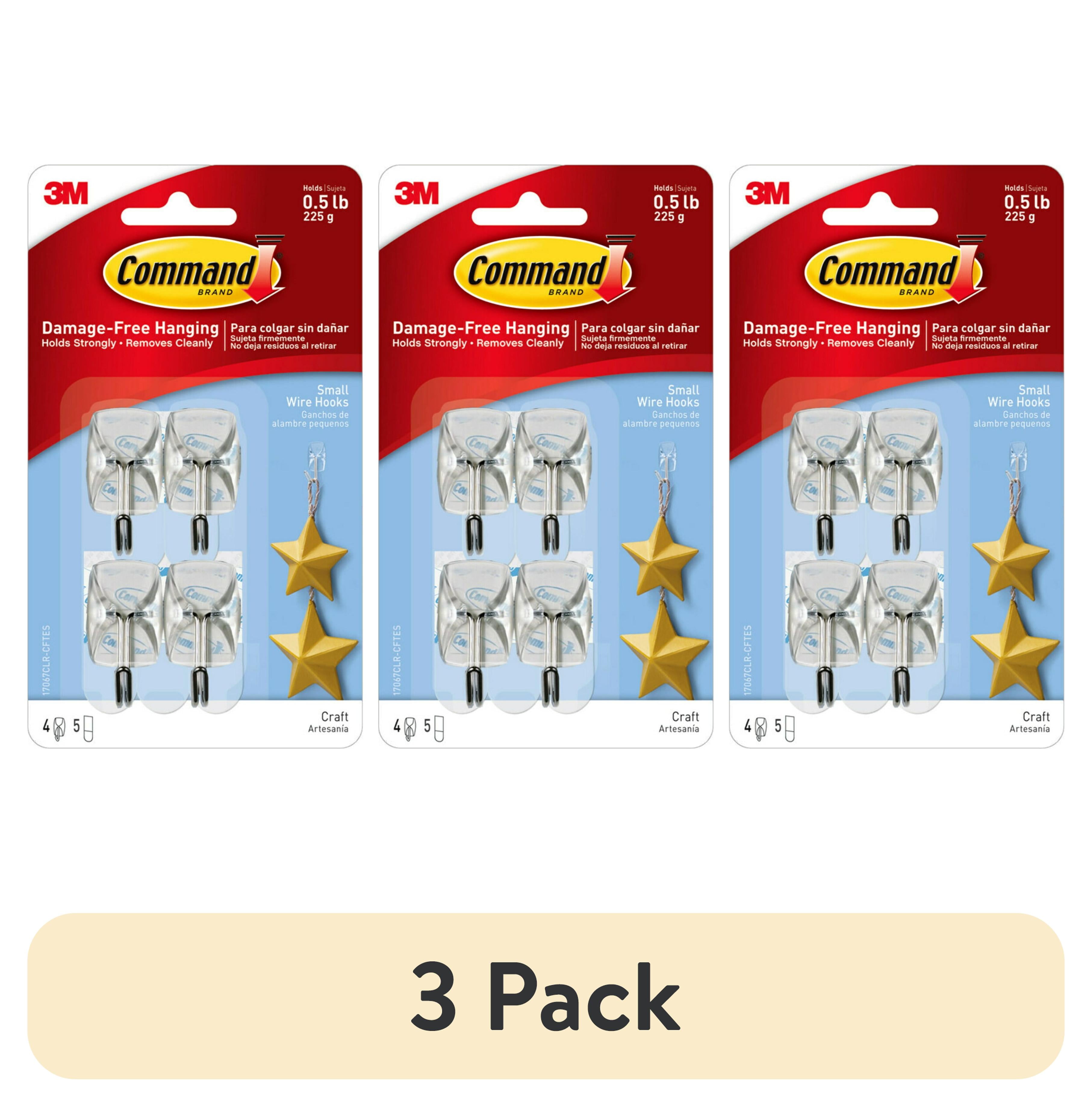 Command Clear Small Adhesive Wire Hooks with Strips