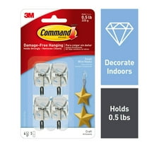 Command Small Wire Toggle Hooks, Clear, Damage Free Decorating, Four Hooks