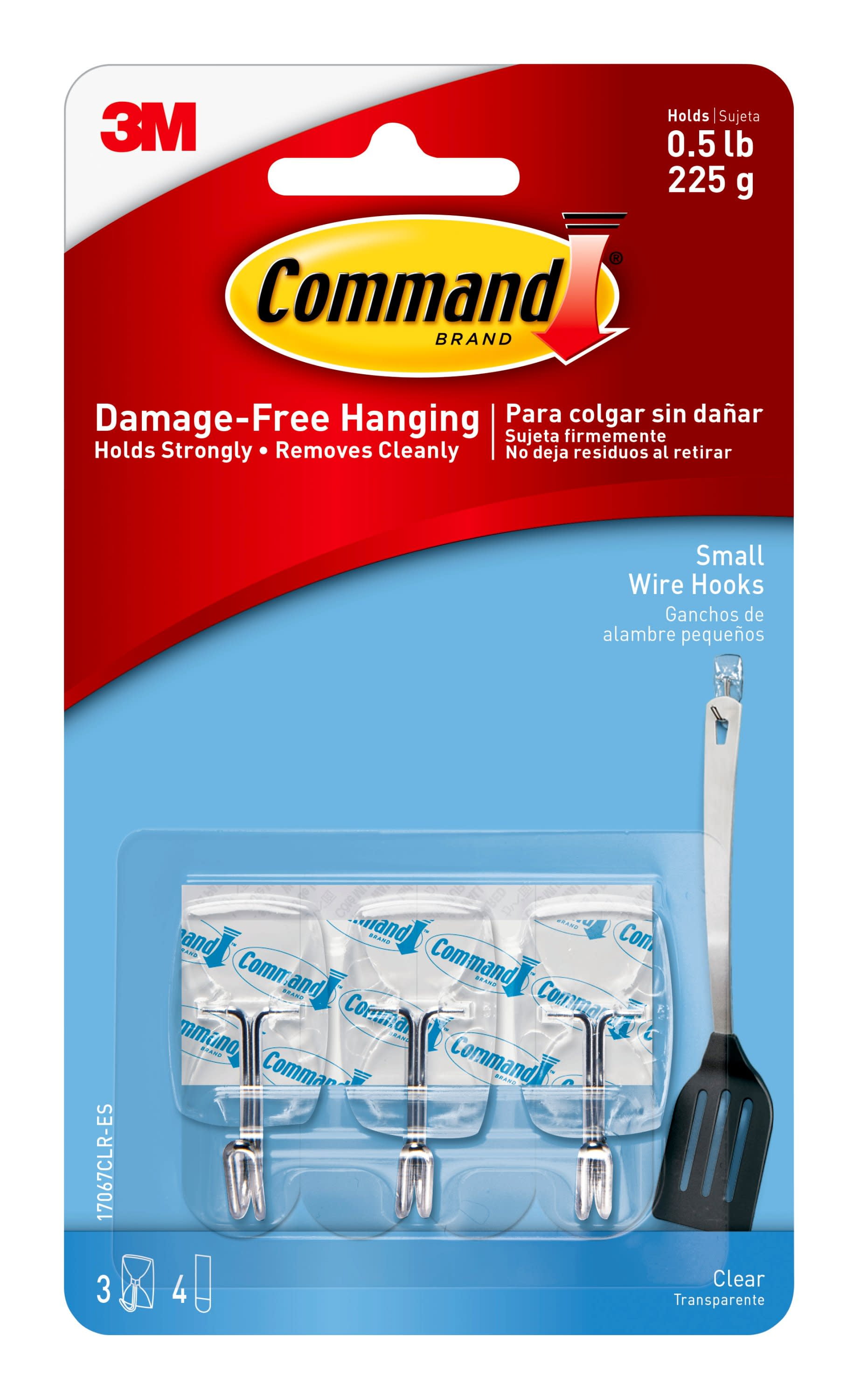 Command Small Wire Toggle Hooks, Damage Free Hanging, Three Hooks 