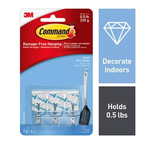 Command Small Wire Toggle Hooks, Damage Free Hanging, Three Hooks