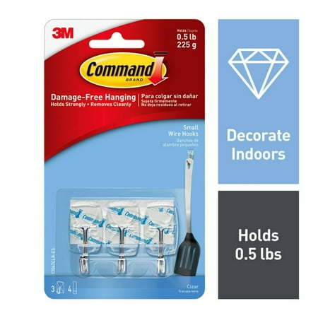 Command Small Wire Toggle Hooks, Damage Free Hanging, Three Hooks