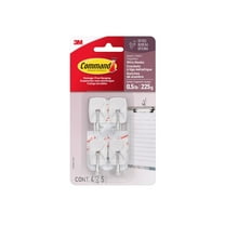 Command Small Wire Toggle Hooks, White, Damage Free Organizing, 4 Hooks and 5 Strips