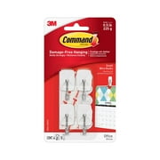 Command Small Wire Toggle Hooks, White, Damage Free Organizing, 4 Hooks and 5 Strips