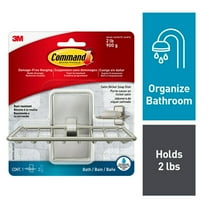 Command Soap Dish, Satin Nickel, Bathroom Organizer, 1 Soap Dish and 2 Command Strips