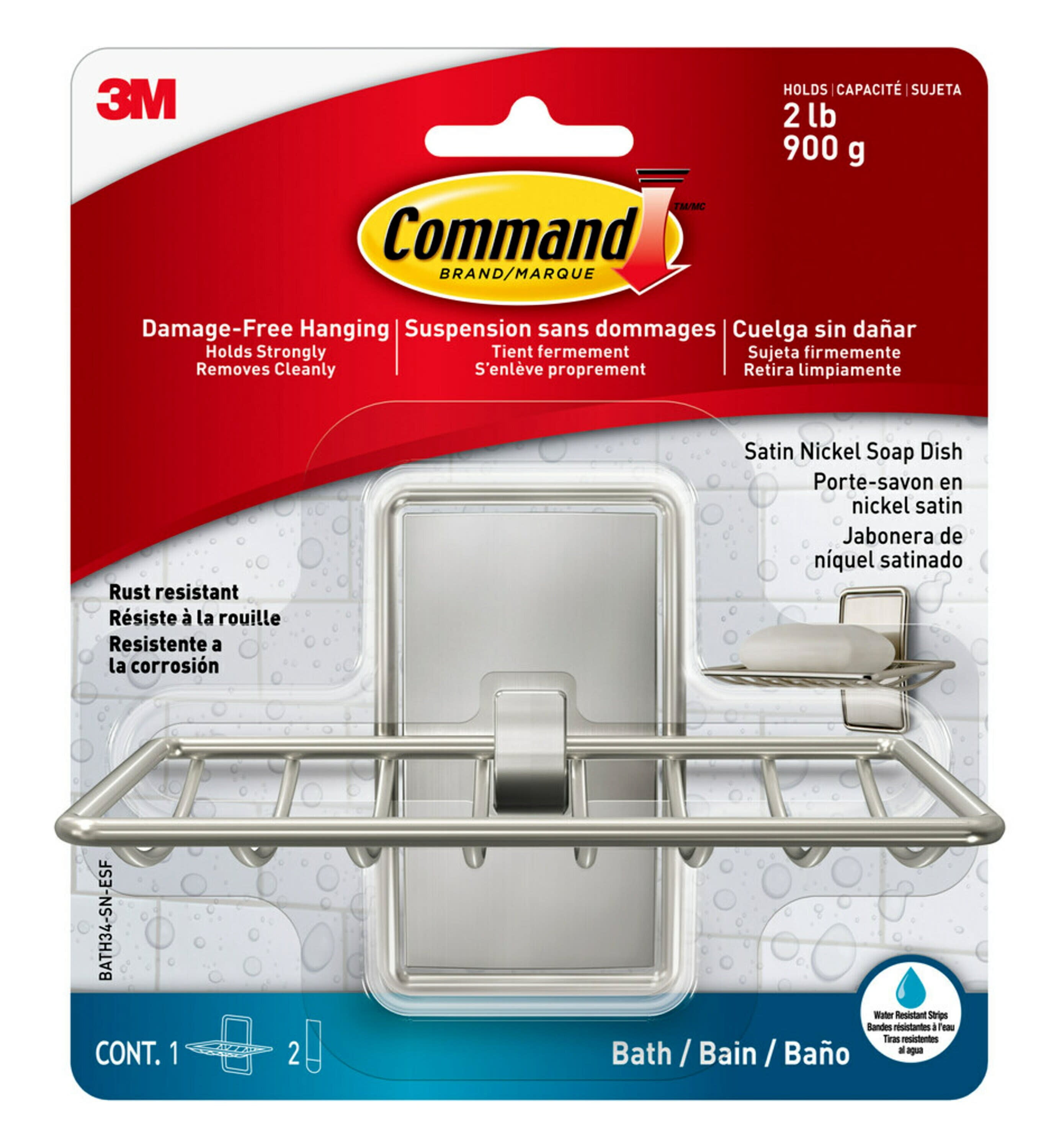 Command™ Bath Satin Nickel Caddy