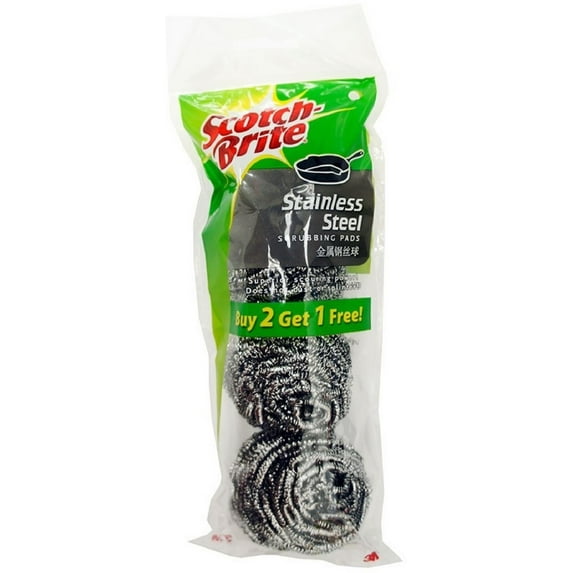 Command Stainless Steel Scouring Pad 3 Ea (Pack of 3)