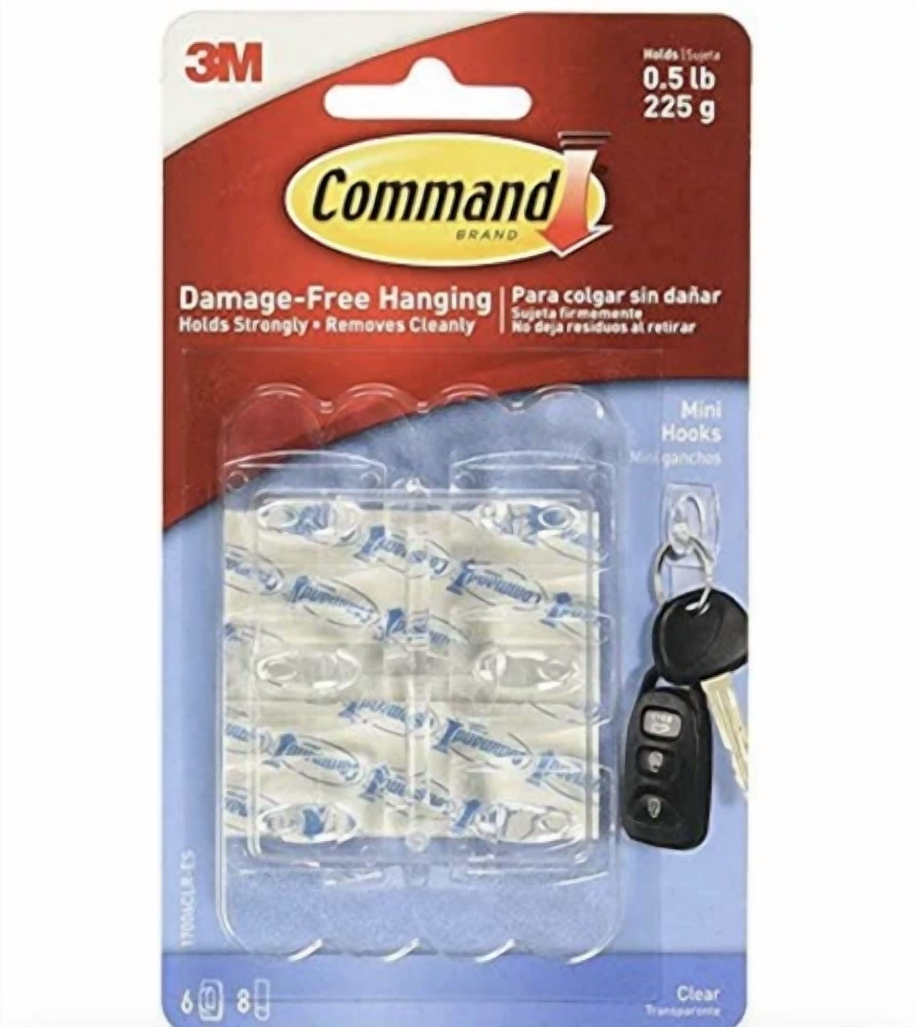 Command Strips 17006Clr Clear Mini Command Hooks 6 Count