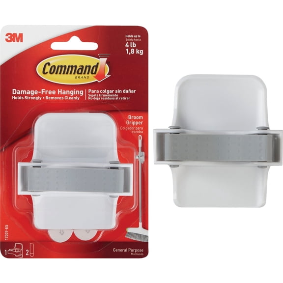 Command Strips 17007-ES White And Gray Broom Gripper