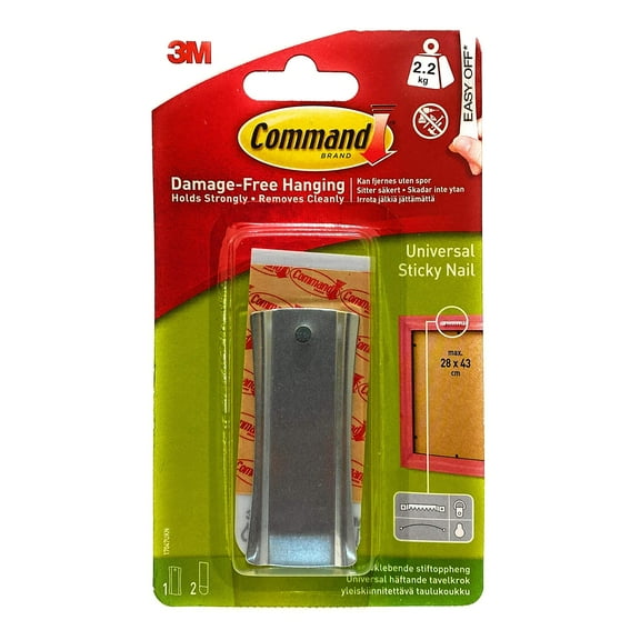 3M Command Large Sawtooth Sticky Nail Hanger - Adhesive - Multicolor