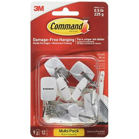Command Strips 17067-VP Small Command Wire Hooks Value Pack 9 Count