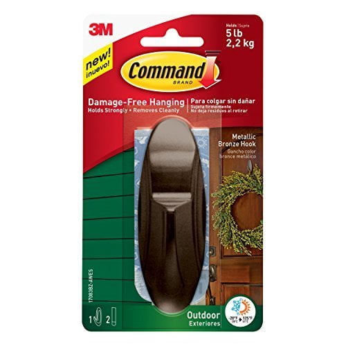 Command Strips 17083BZ-AWES Large Metallic Bronze Outdoor Hook