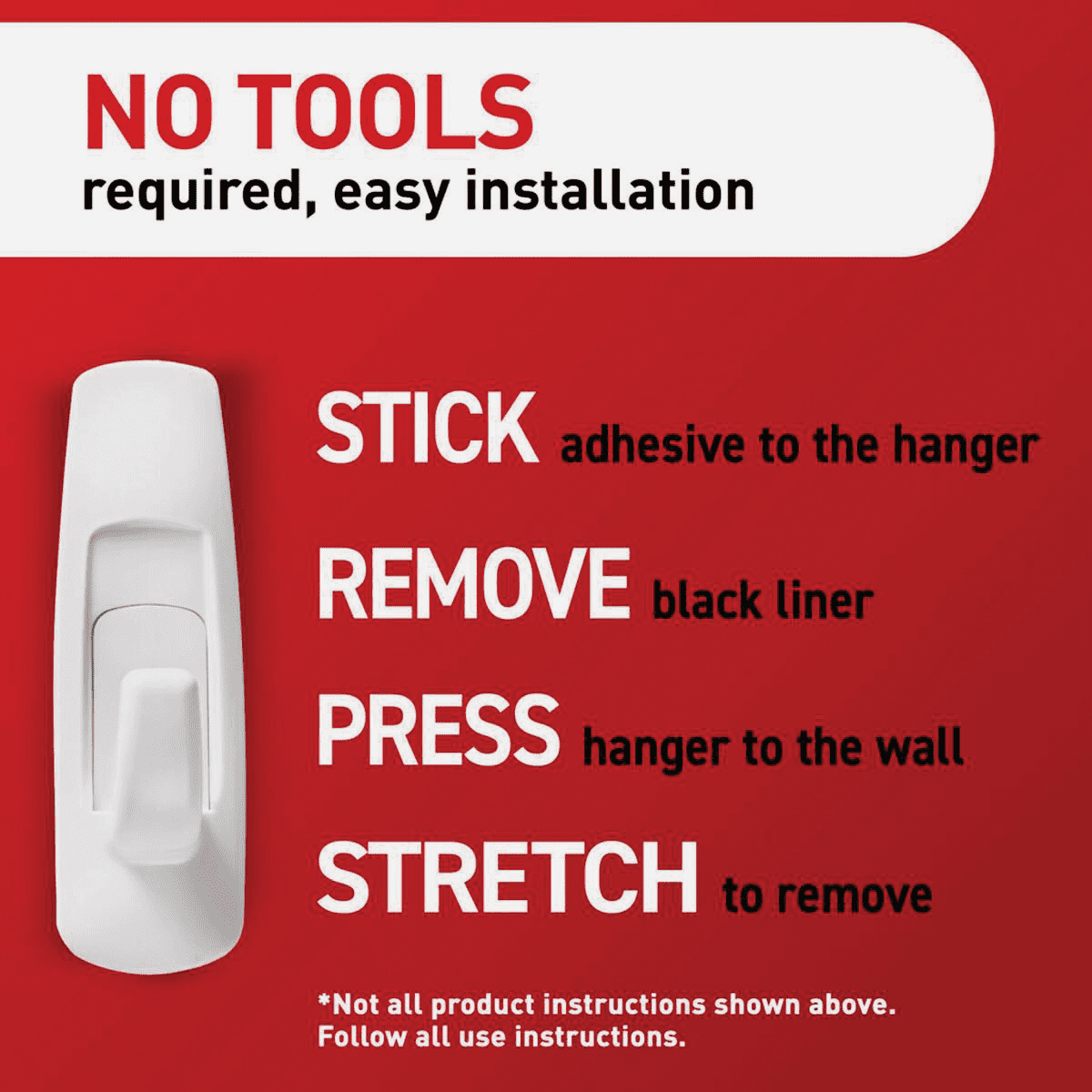 Command Utility Adhesive Hook - Pack of 4 — Residential Use, Standard Application