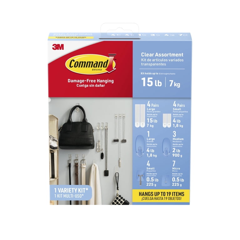 command light weight hooks value pack Medium Wire Pack, White, 7-Hooks, 12-Strips, Organize Damage-Free : Home & Kitchen visibility surfaces so they dont distract from your decor Command General Purpose Hooks, Small,