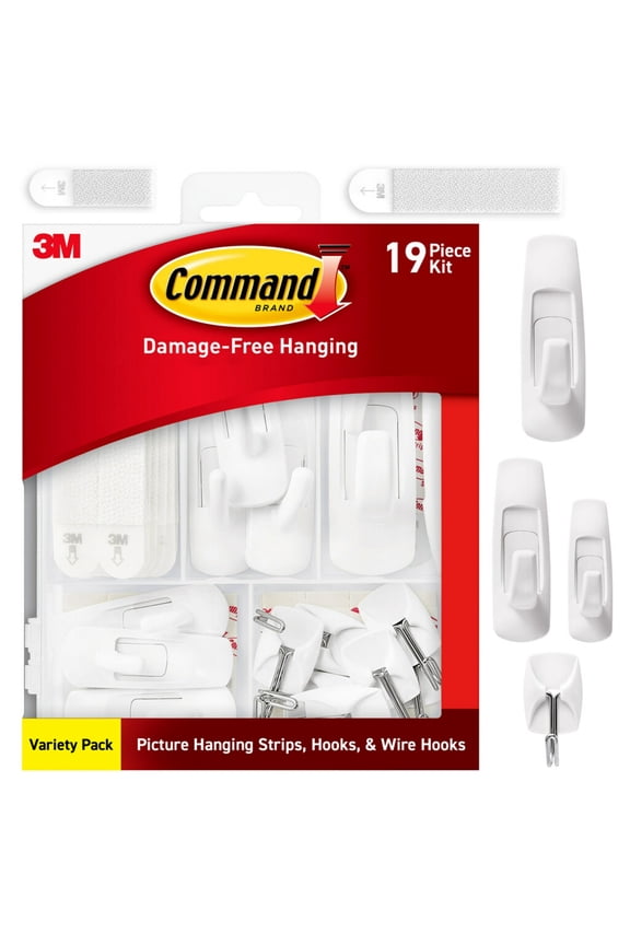 Easter Decorations Kit, Variety Pack, Holds .5 to 16 lbs, Picture Hangers, Strips, Utility and Wire Hooks, 19 Pieces