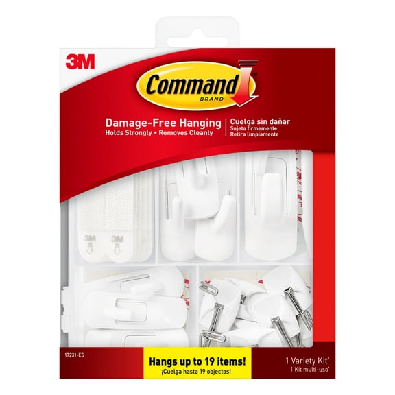 Command 4th of July Decorations Kit, Variety Pack, Holds .5 to 16 lbs, Picture Hangers, Strips, Utility and Wire Hooks, 19 Pieces