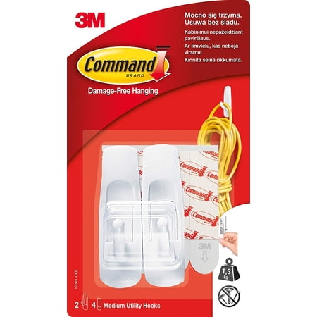 Command White Hooks GP001-9NA- 9 hooks and 12 strips
