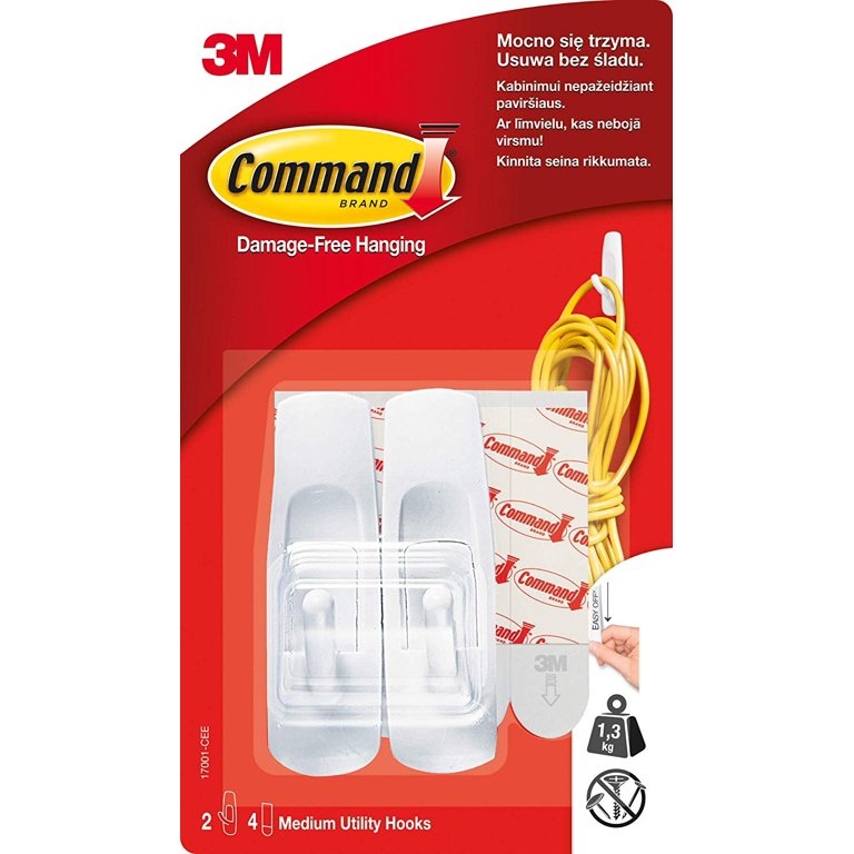 Command Medium Utility Hooks, 9 Hooks, 12 Strips