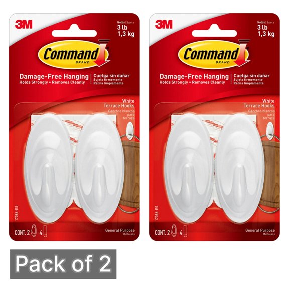 Command White Terrace Hook (Pack of 2)