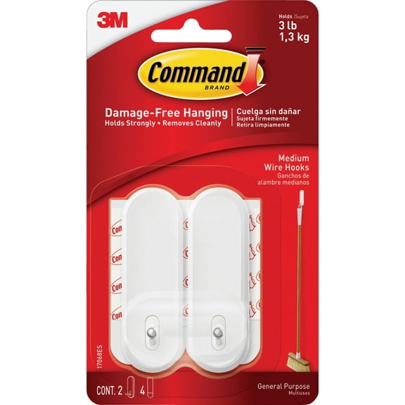 Command White Wire Hooks, Organize Damage-Free (17068ES)