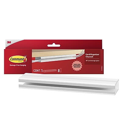 Command Wire & Cable Organizer Channel, White (17308-ES)