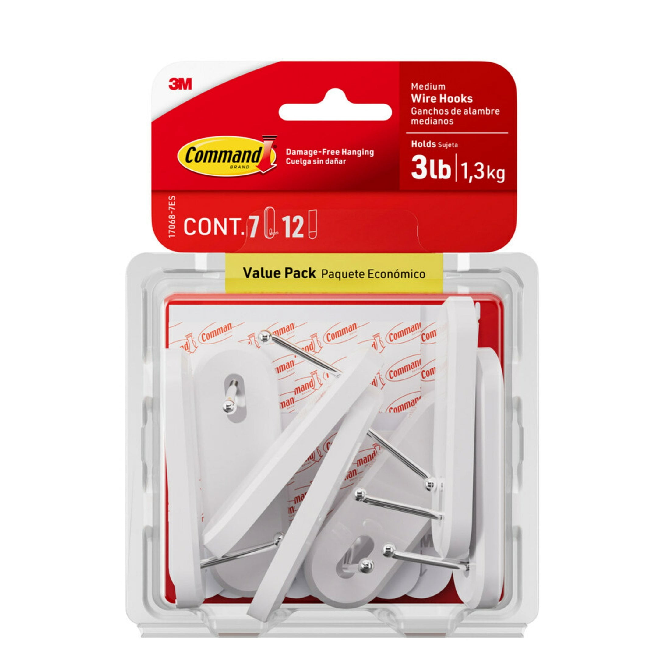 Command Wire Hooks Value Pack Medium White 7 Wall Hooks
