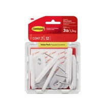 Command Wire Hooks Value Pack, Medium, White, 7 Wall Hooks