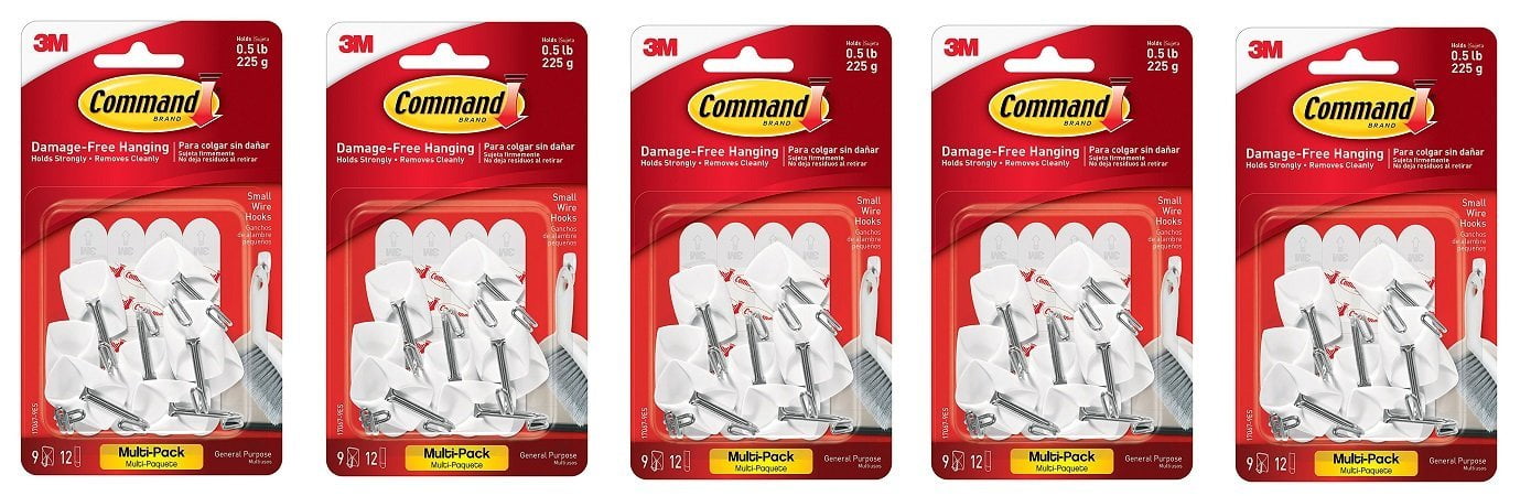 Command Wire Hooks Value Pack, Small, White, 9-Hooks 17067-9ES 5 — Indoor & Outdoor Use, NEC-Compliant