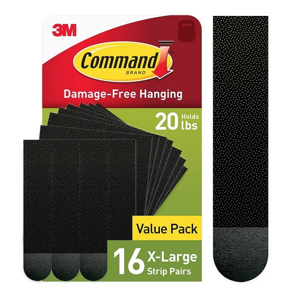Command X-Large Picture Hanging Strips [Removable]: 16 pairs (Black)
