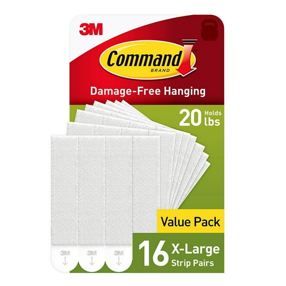 Command X-Large Picture Hanging Strips White 16/Pack (17217-16NA)