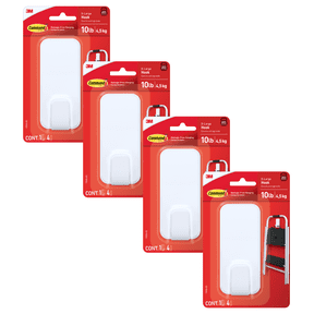 Command X-Large Utility Hooks: X-Large / (White) [4-pack] 17010-ES