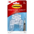 thumbnail image 1 of Command hooks, clear, medium, 3 hooks, 6 strips/pack, 2 pack, 1 of 2