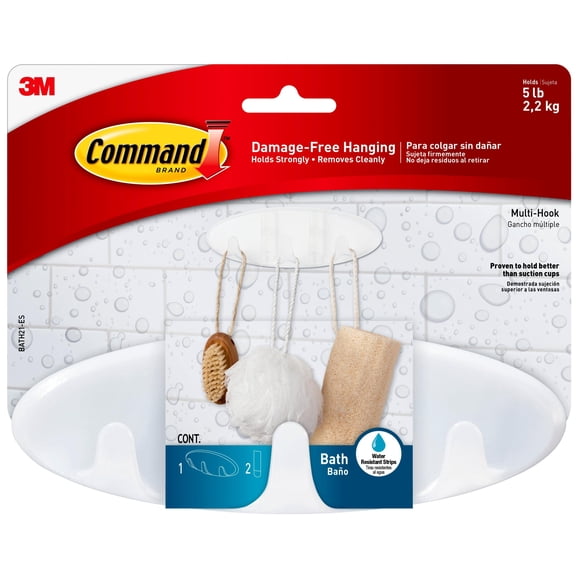 Command multi-hook, 1 multi-hook, 2 large strips/pack, 5 pack