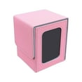 thumbnail image 1 of Commander Deck Box, Fits 100 Double Sleeved Cards,Card Storage Box (Pink and Grey, 1 Window), 1 of 6