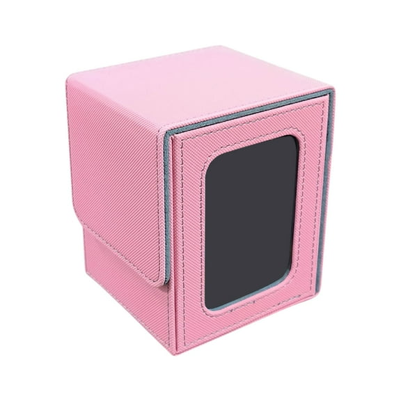 Commander Deck Box, Fits 100 Double Sleeved Cards,Card Storage Box (Pink and Grey, 1 Window)