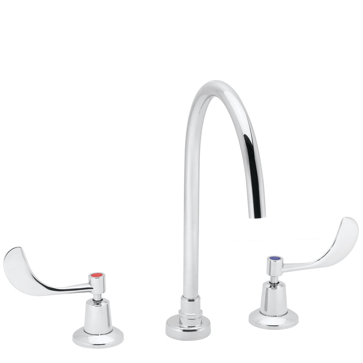 Elegant Commander Chrome Gooseneck Widespread Bathroom Faucet