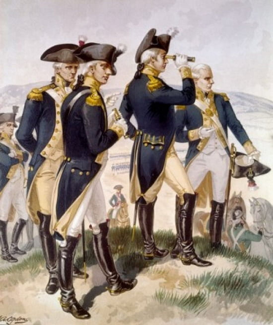 Commander-In-Chief and Staff (1799-1802) Ogden Henry Alexander (1856-1936American) Canvas Art - Henry Alexander Ogden (24 x 36)
