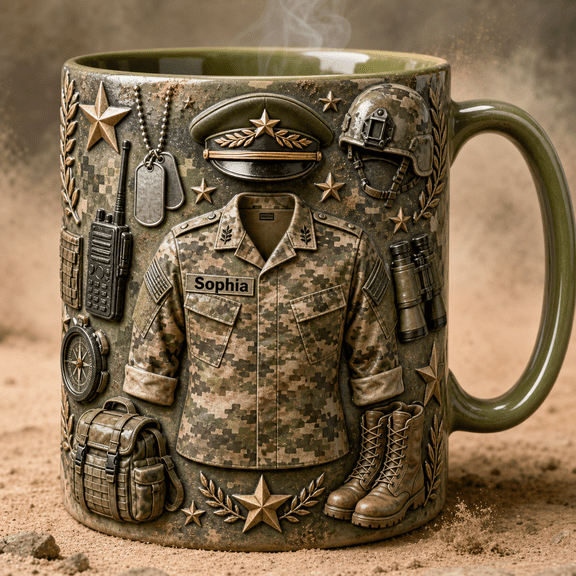 Commander Mug 2D Printed 3D Effect Military Service Leader Gift ,mug gift, coffee mug, ceramic mug