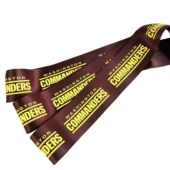 Commanders Printed Ribbon 2 1/4"-Inch Width, 3 Feet - 1 Yard - USA Licensed Bows