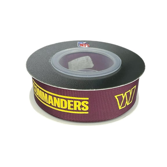 Commanders Printed Ribbon 7/8"-Inch Width, 30-Foot Satin Spool (10 Yards) - USA Licensed Bows